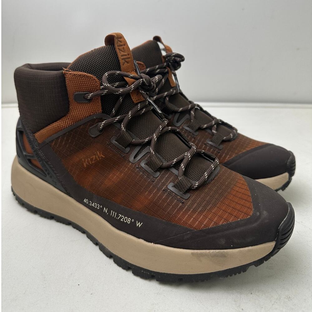 Kizik Wasatch Mid Caramel Cafe Slip-on Hiking Boots Men's 8.5 / Women's 10